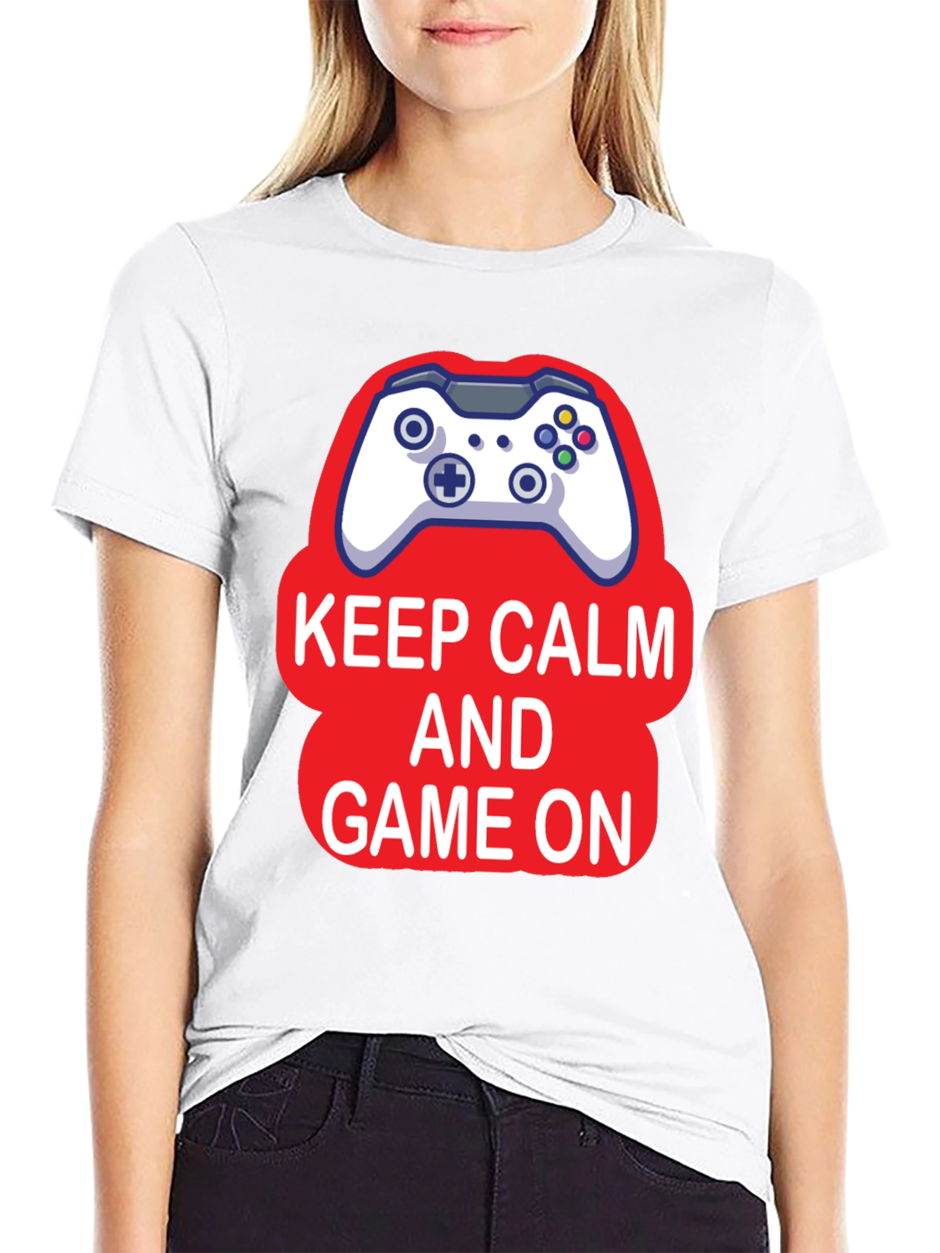 Keep Calm and Game On Black T-Shirt