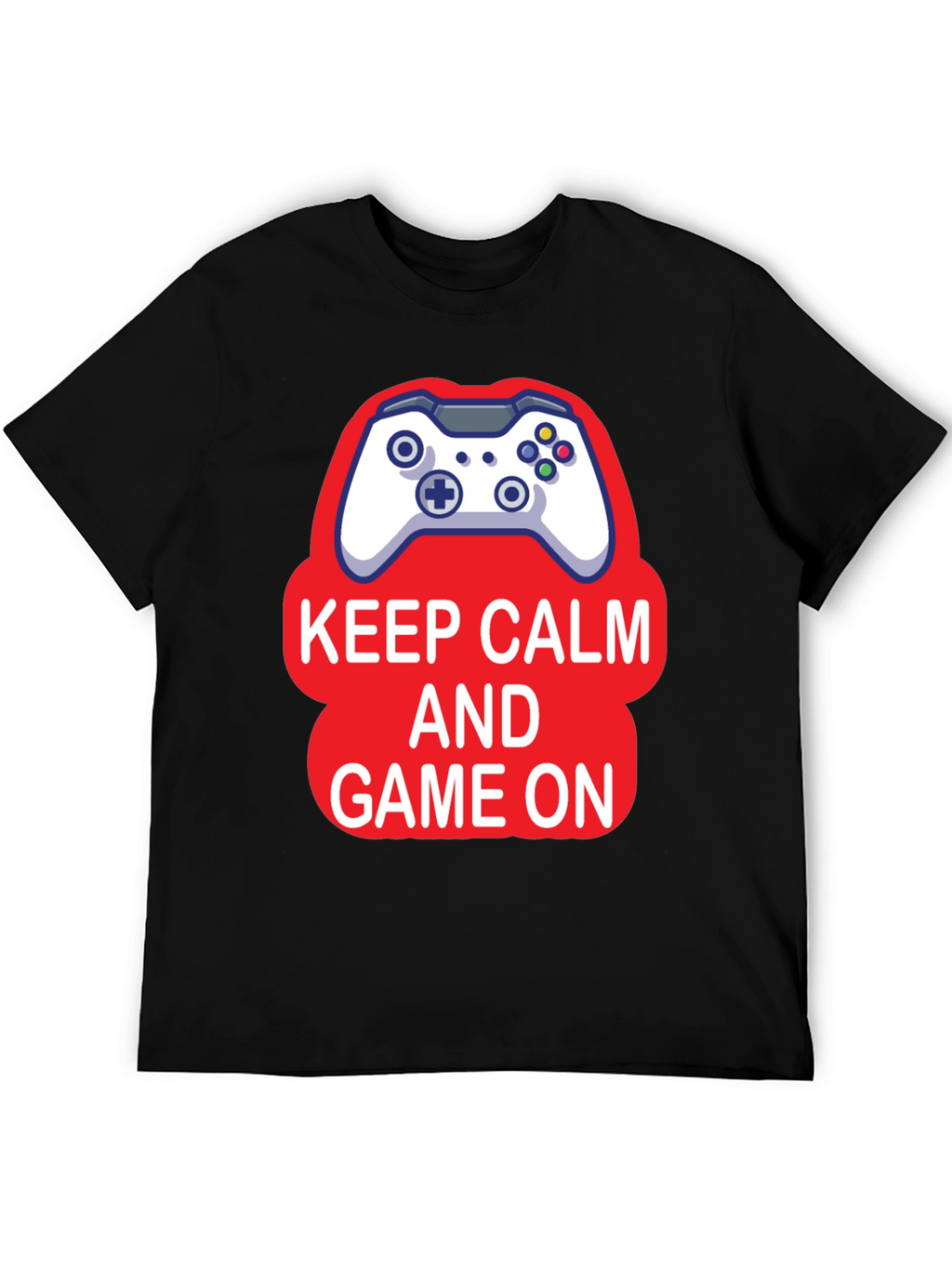 Keep Calm and Game On Black T-Shirt