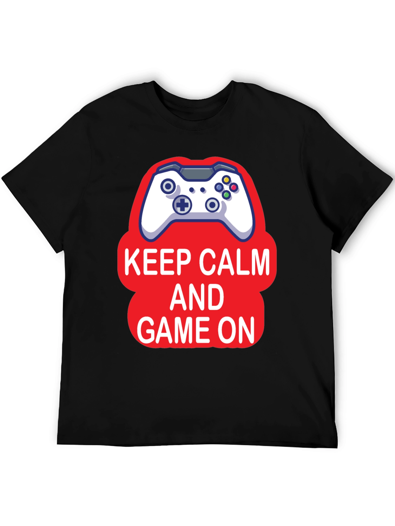 Keep Calm and Game On Black T-Shirt