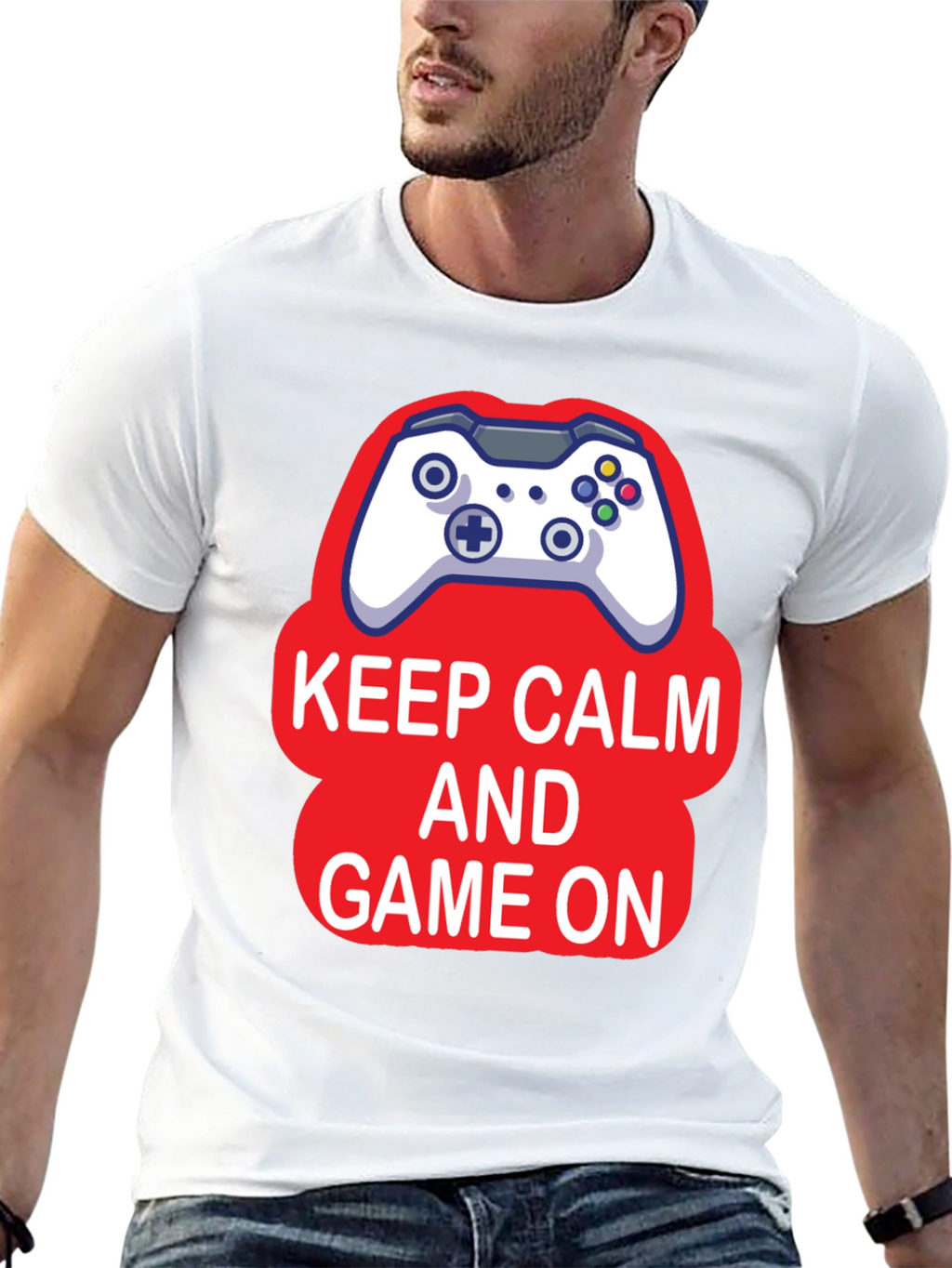 Keep Calm and Game On Black T-Shirt