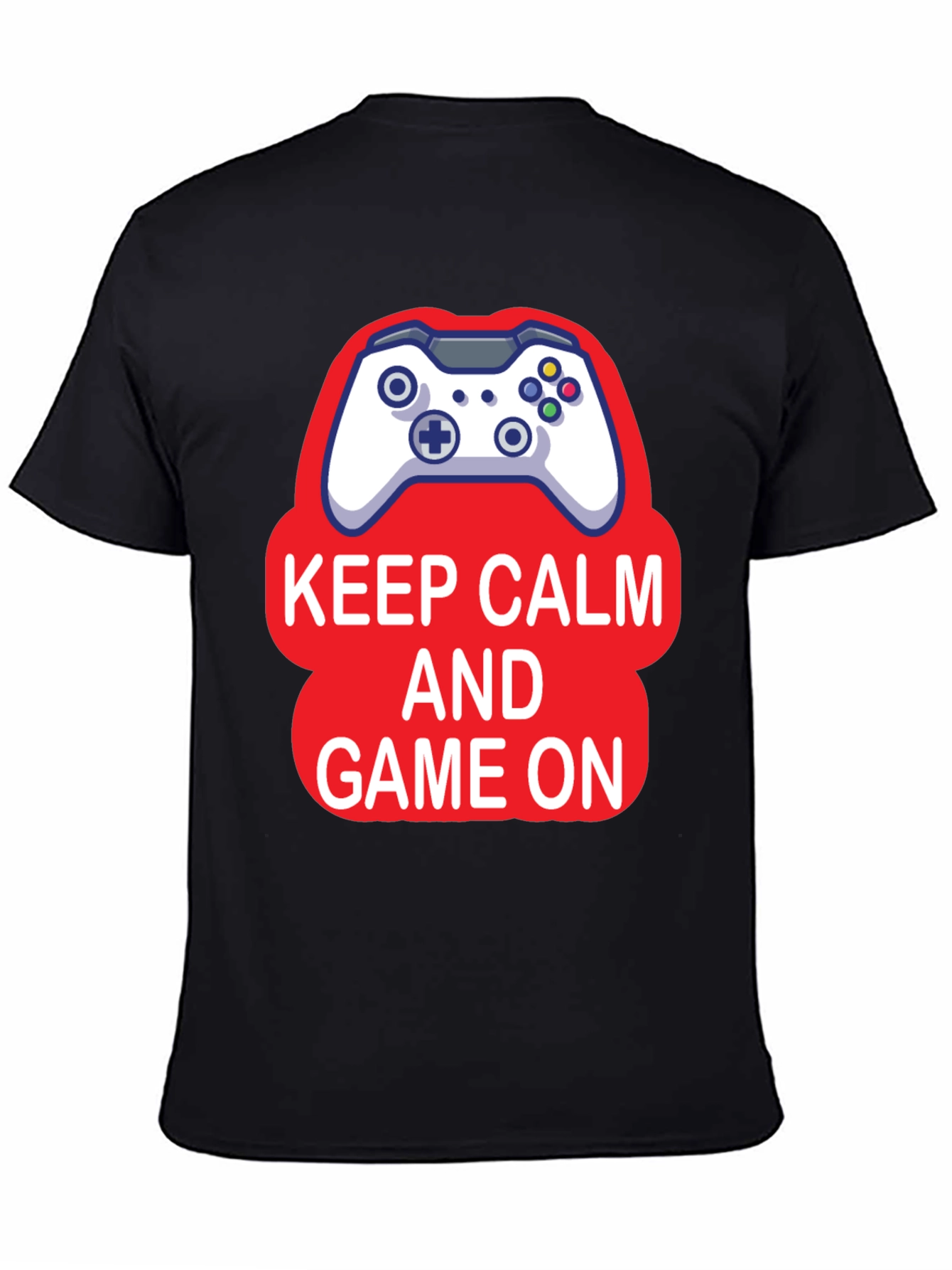 Keep Calm and Game On Black T-Shirt
