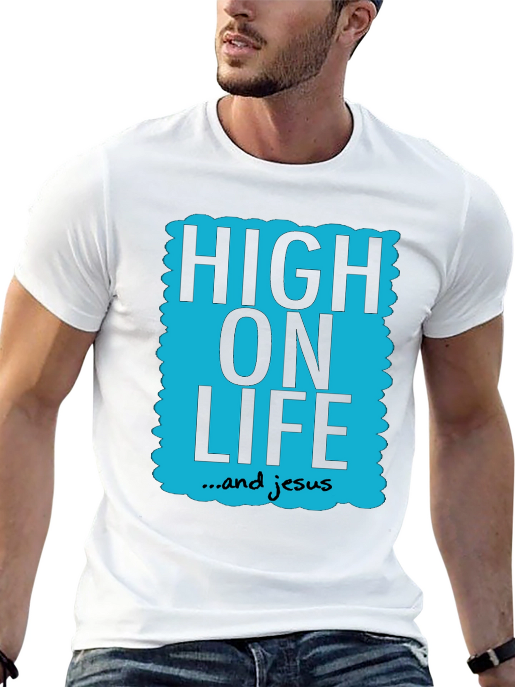 High On Life & Jesus Graphic Tee - Black