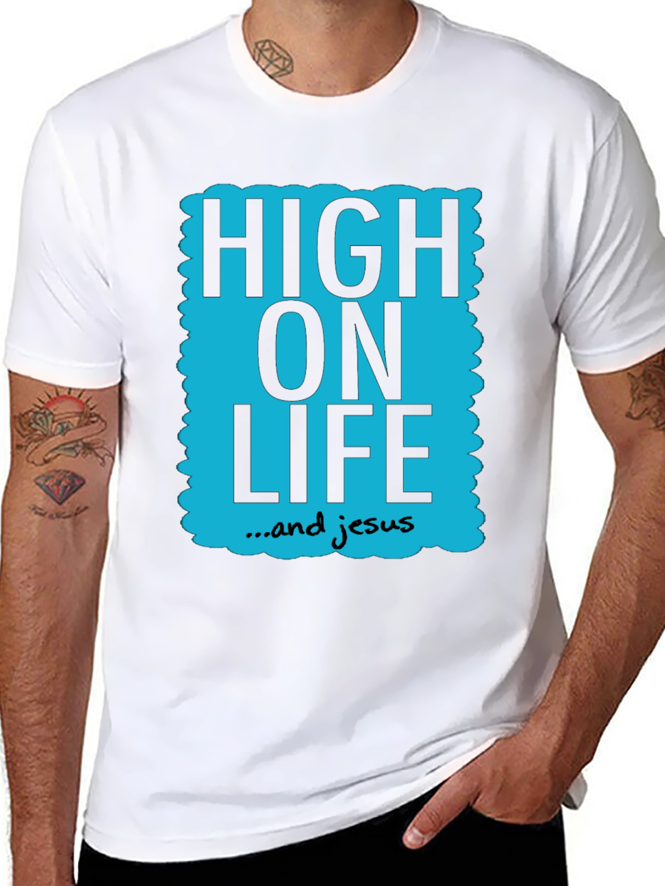 High On Life & Jesus Graphic Tee - Black