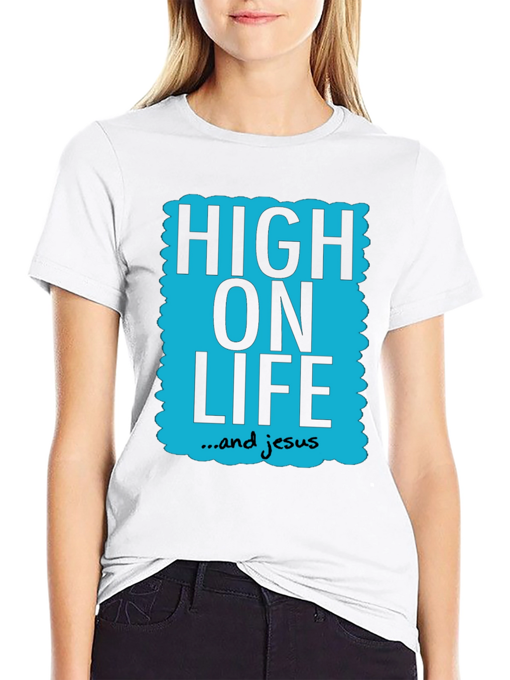 High On Life & Jesus Graphic Tee - Black