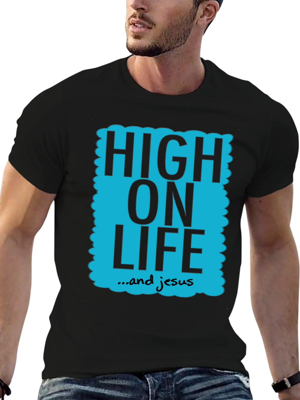 High On Life & Jesus Graphic Tee - Black