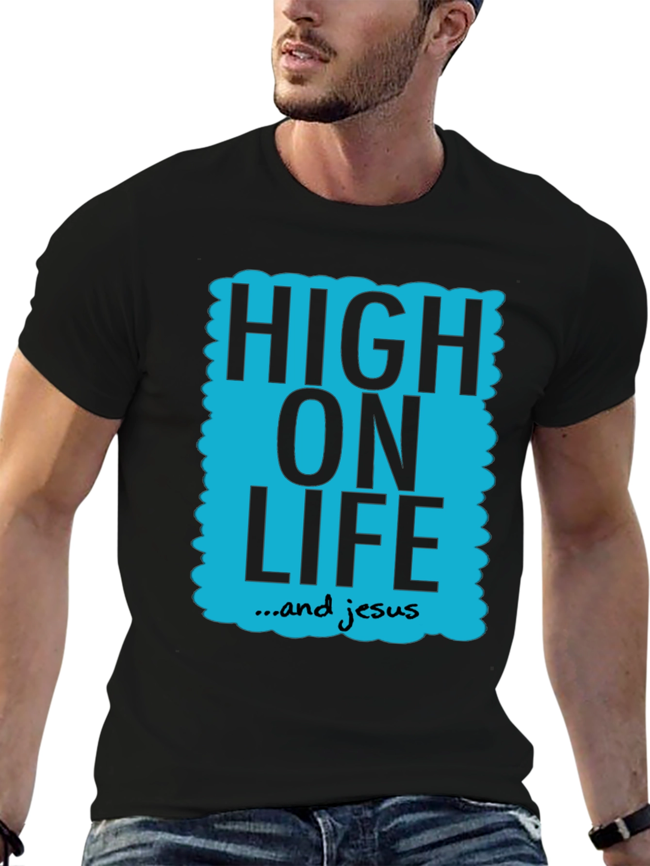 High On Life & Jesus Graphic Tee - Black