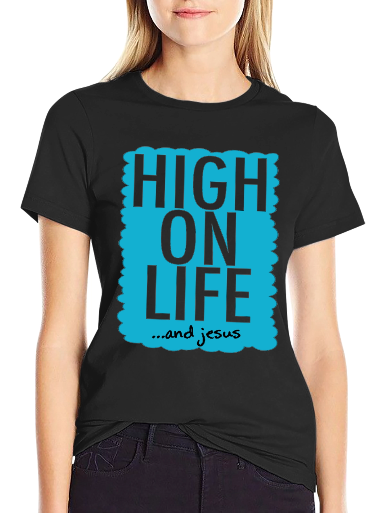 High On Life & Jesus Graphic Tee - Black