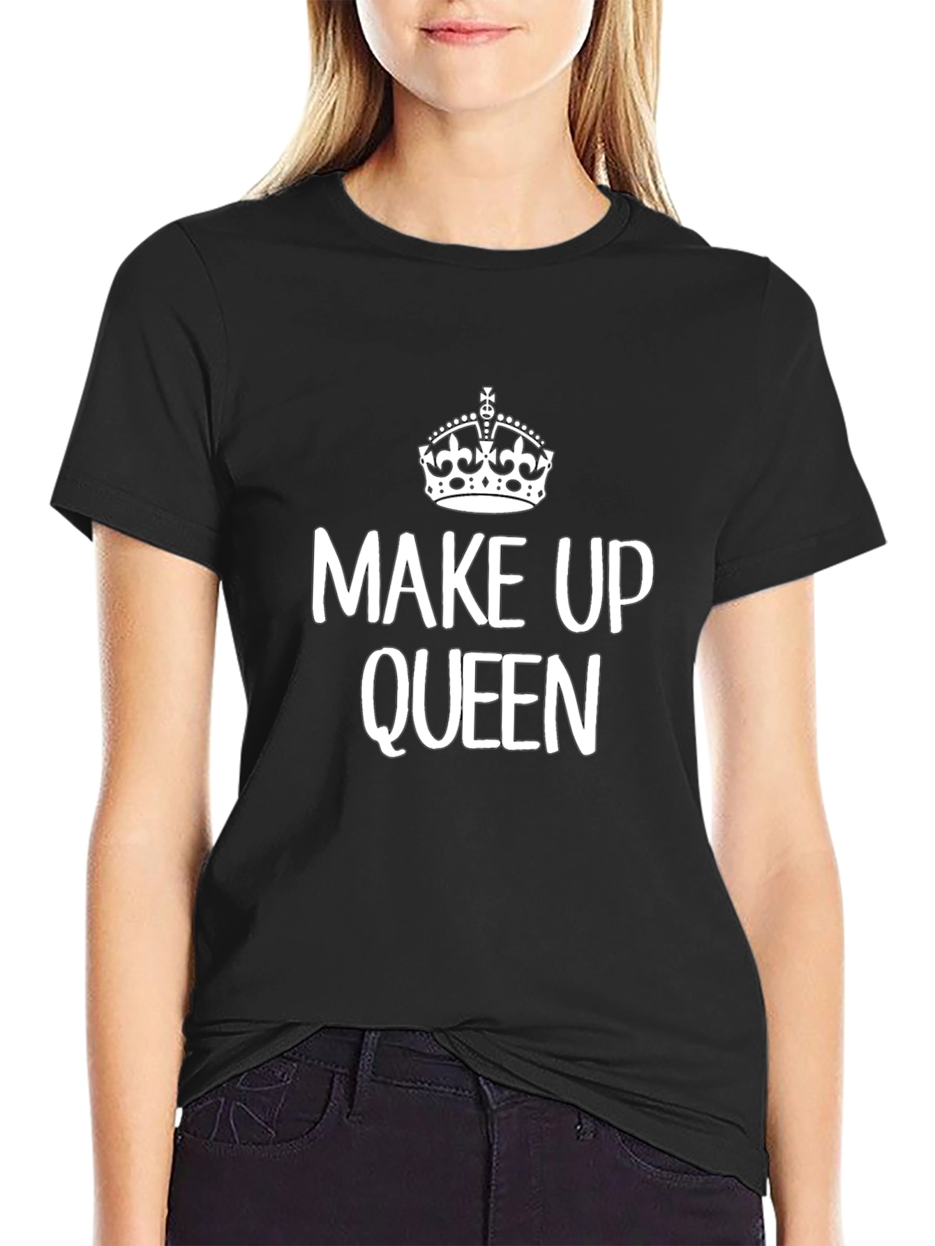 Makeup Queen Graphic Tee - Black Cotton Blend