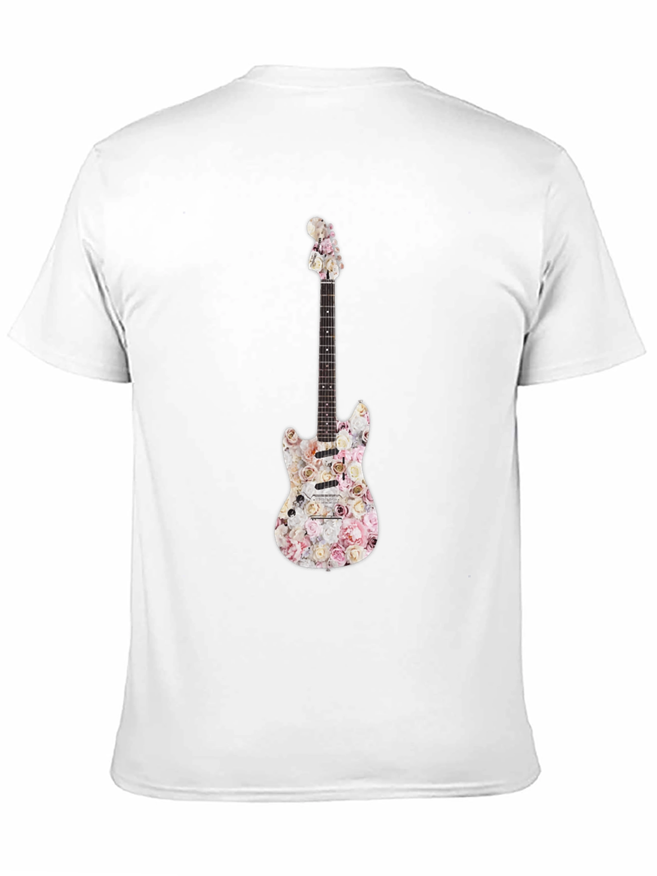 Floral Guitar Graphic T-Shirt - Black