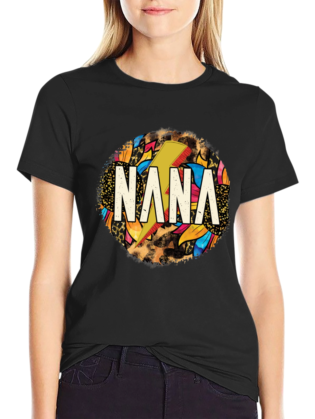 Nana Lightning Bolt Graphic Tee - Cool Gift for Grandma