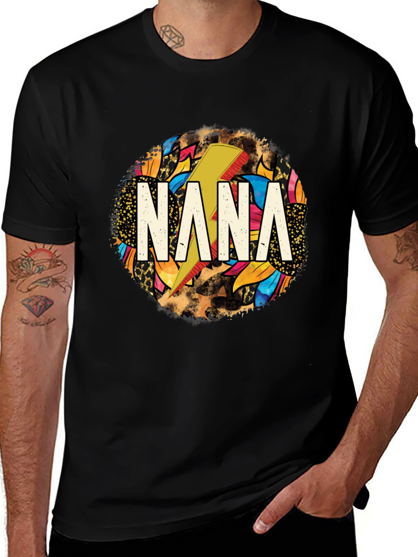Nana Lightning Bolt Graphic Tee - Cool Gift for Grandma