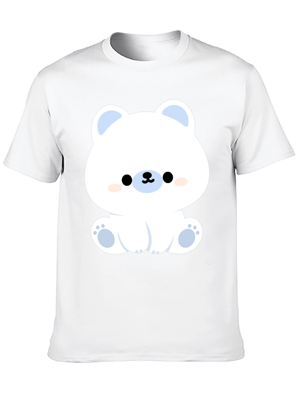 Cute Polar Bear Graphic Tee - Black Cotton T-Shirt