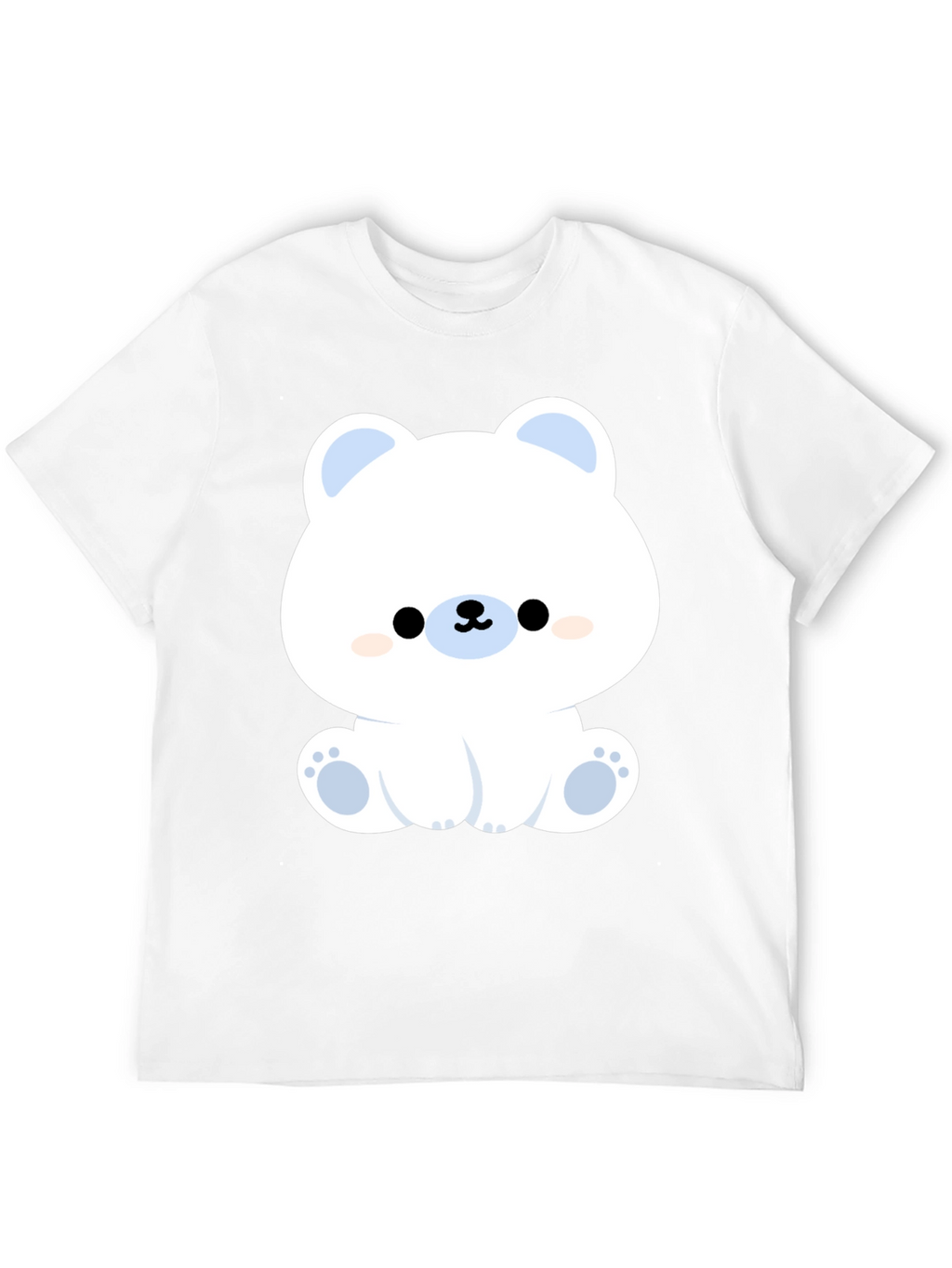 Cute Polar Bear Graphic Tee - Black Cotton T-Shirt