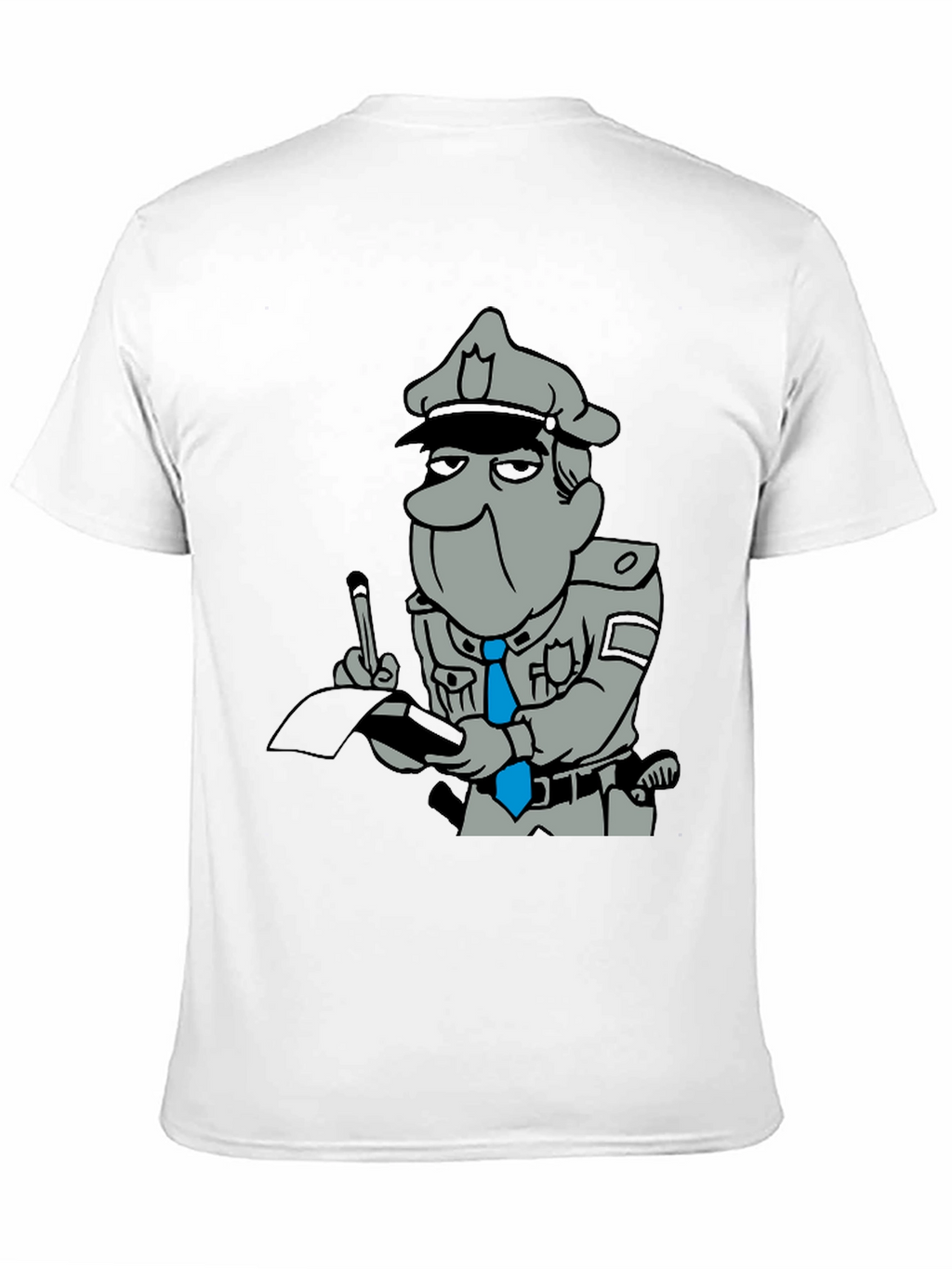 Cartoon Cop Black T-Shirt