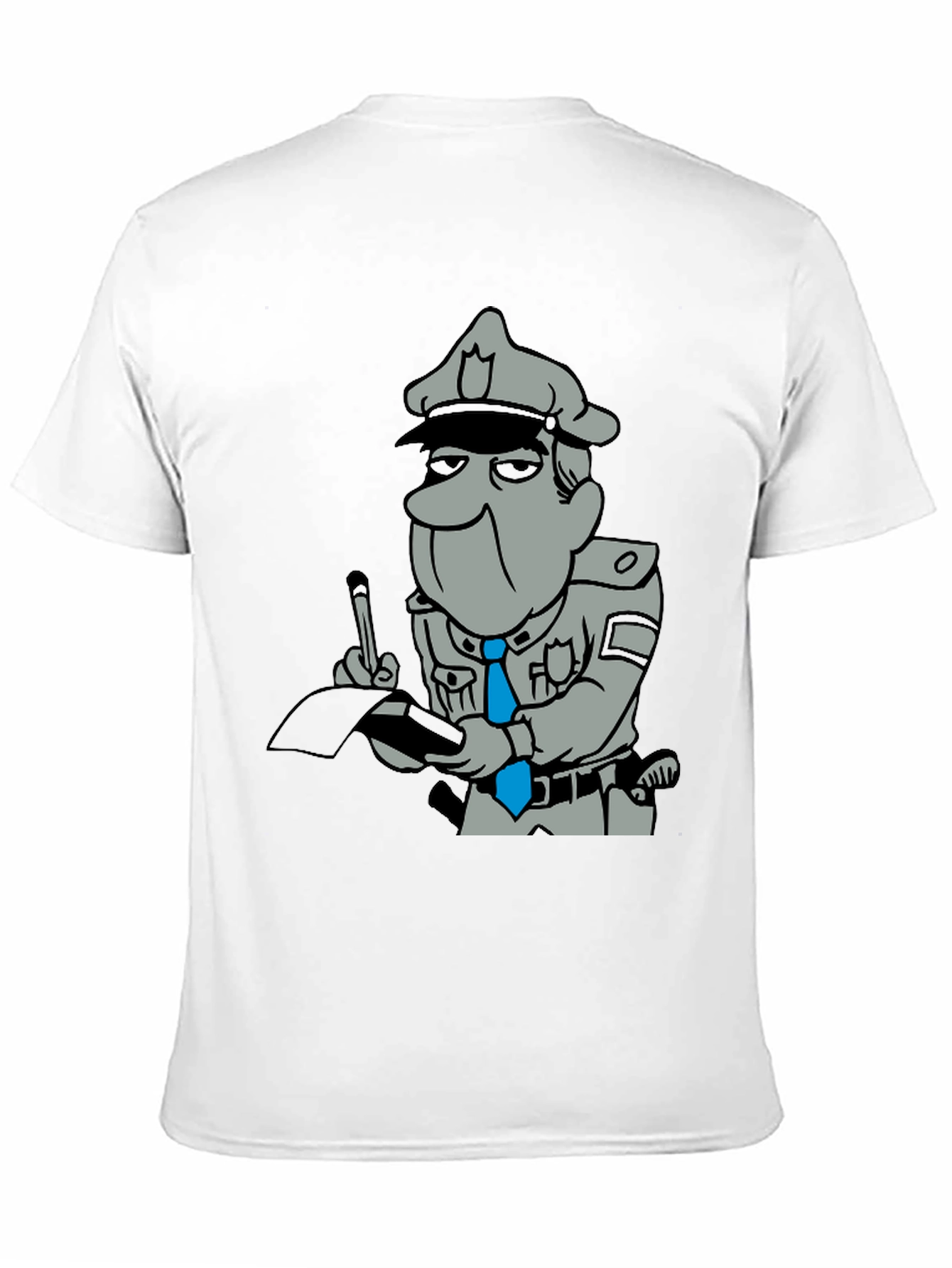Cartoon Cop Black T-Shirt