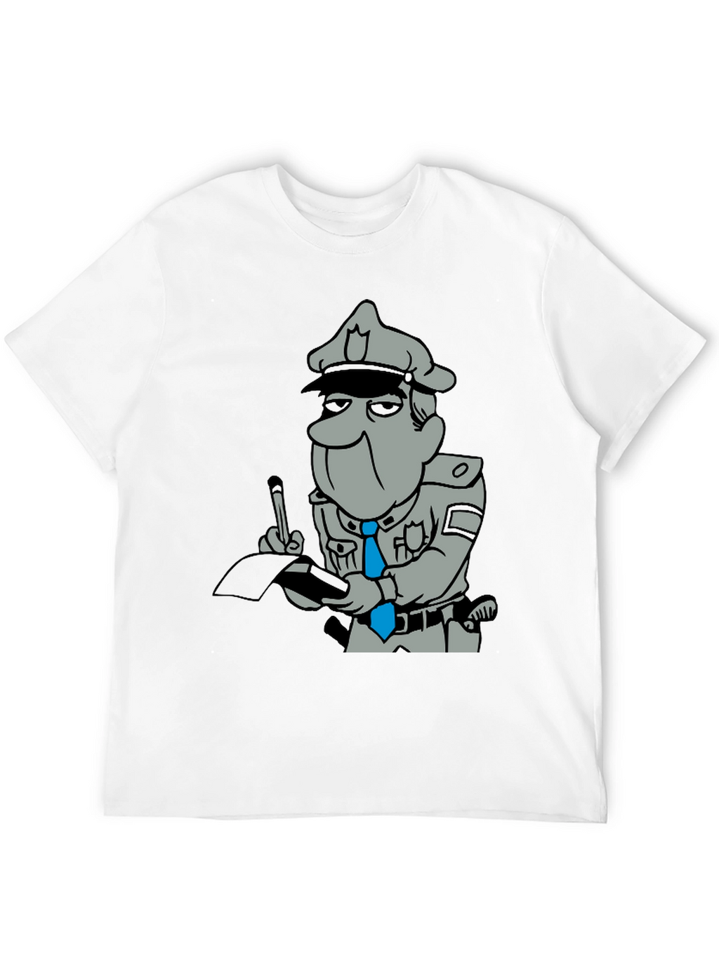 Cartoon Cop Black T-Shirt