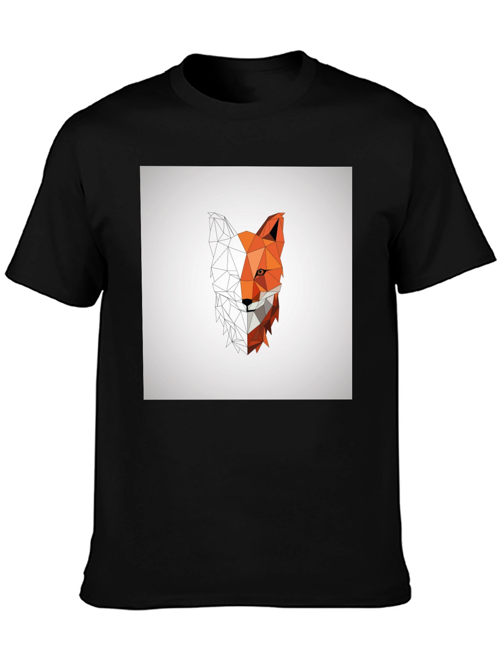Geometric Fox Graphic Tee - Modern Polygon Design