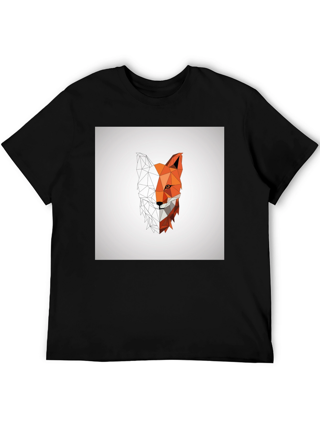 Geometric Fox Graphic Tee - Modern Polygon Design