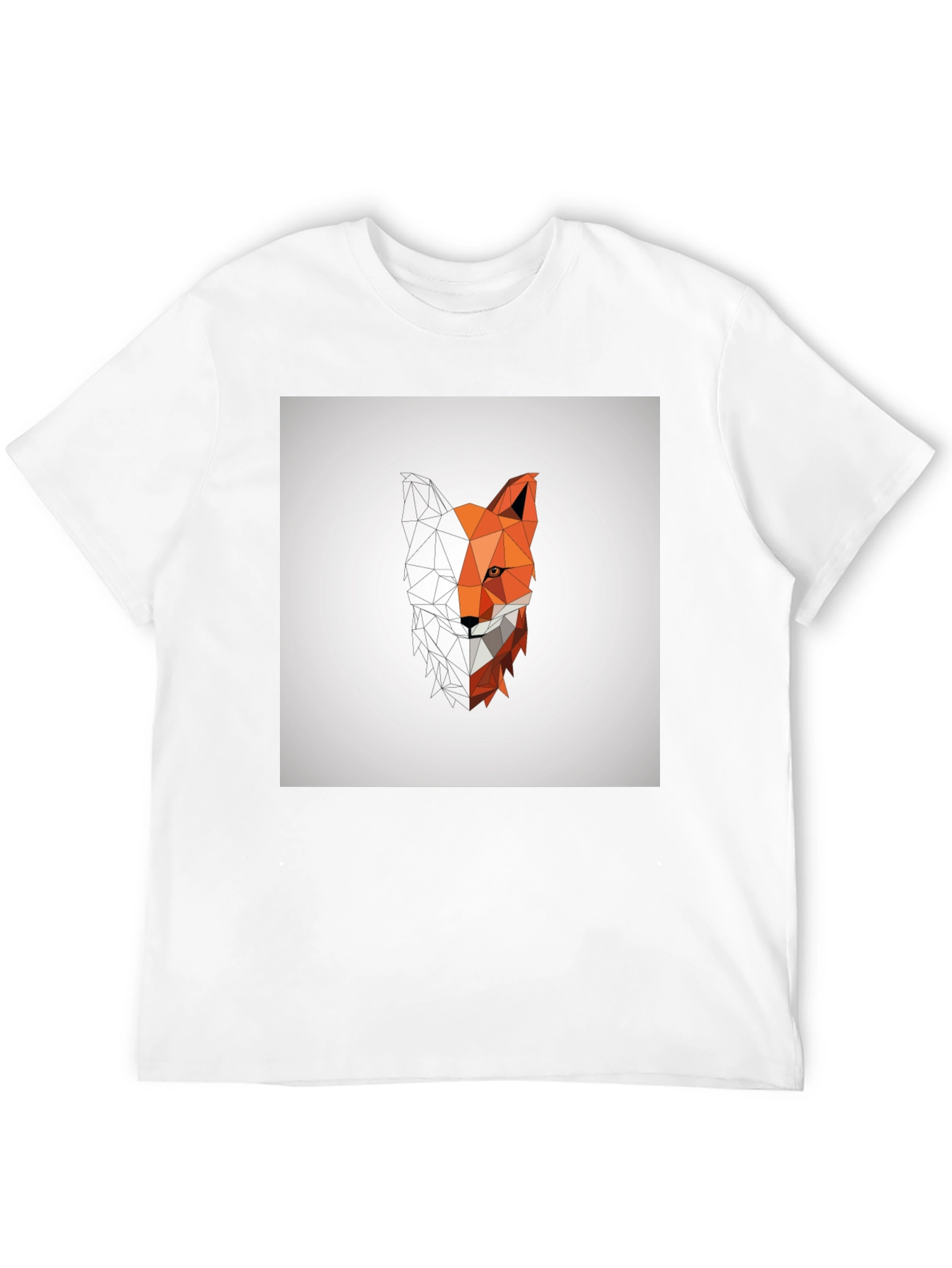 Geometric Fox Graphic Tee - Modern Polygon Design