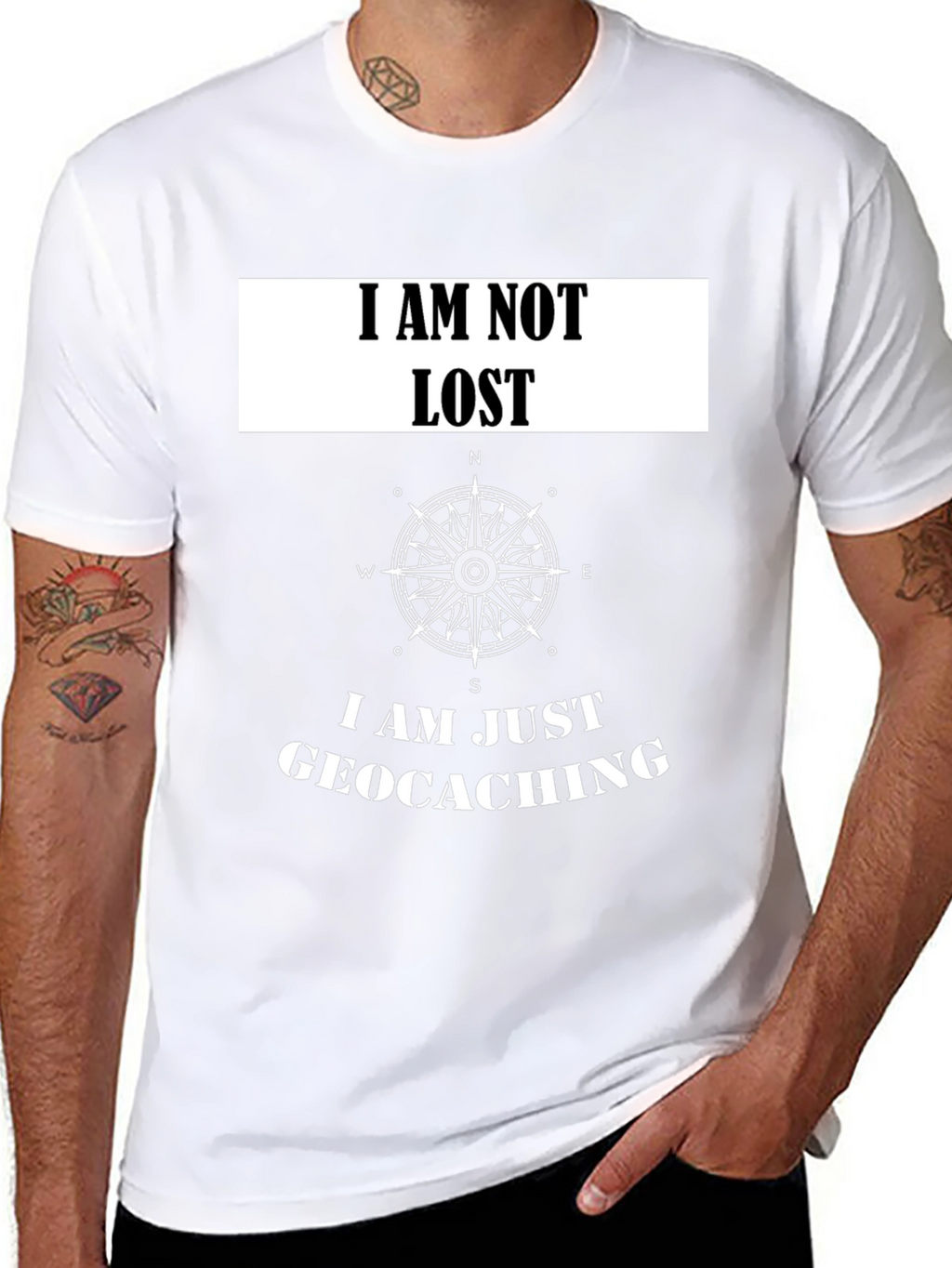 Geocaching T-Shirt - I Am Not Lost Compass Tee