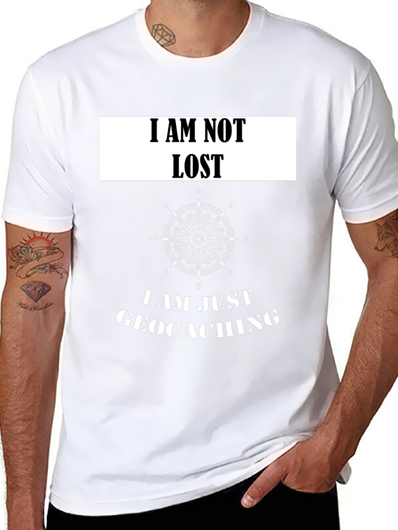 Geocaching T-Shirt - I Am Not Lost Compass Tee