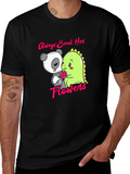 Always Send Her Flowers T-Shirt Panda & Dino