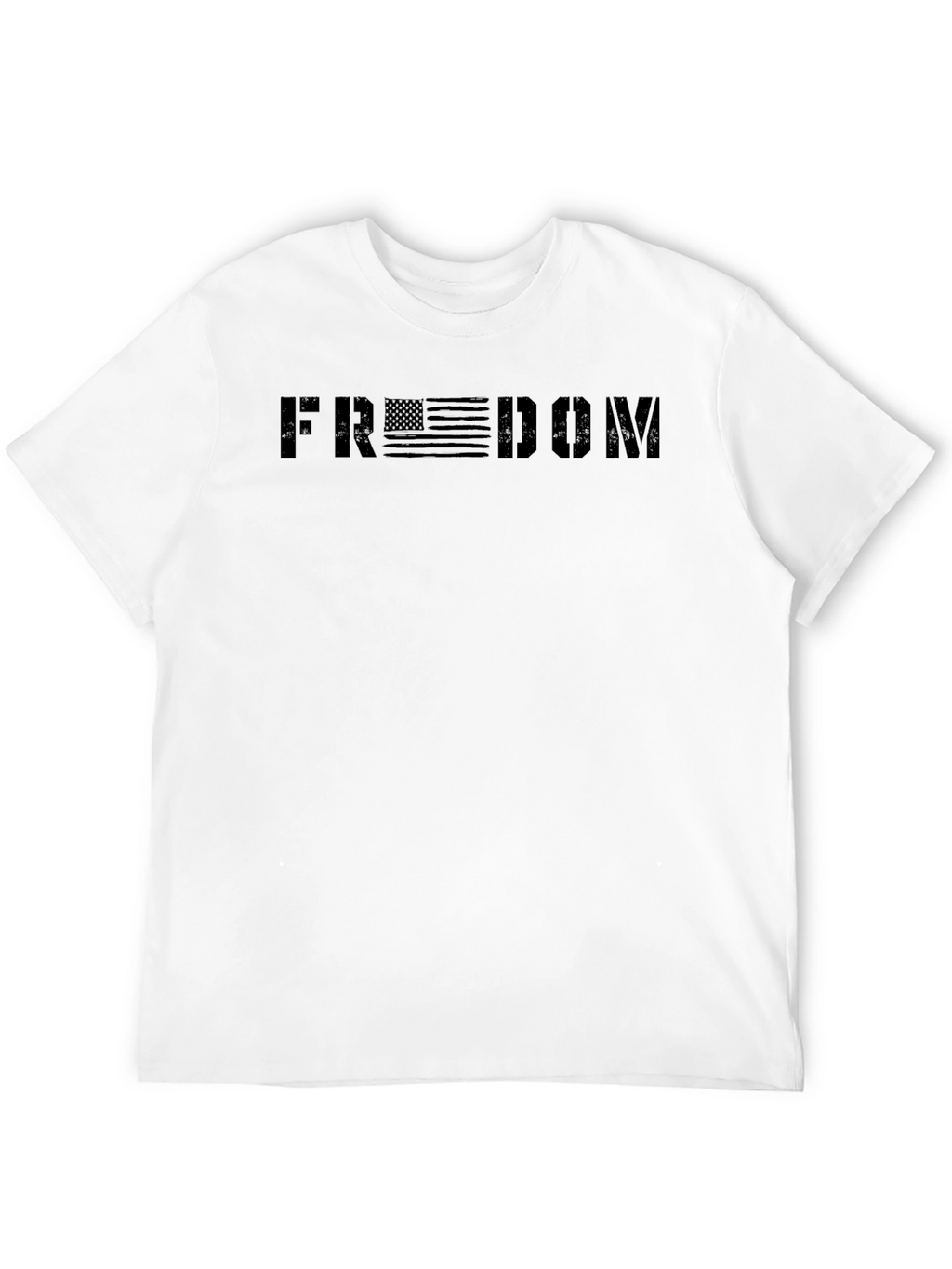 Mens Black Freedom Graphic T-Shirt Patriotic American Flag