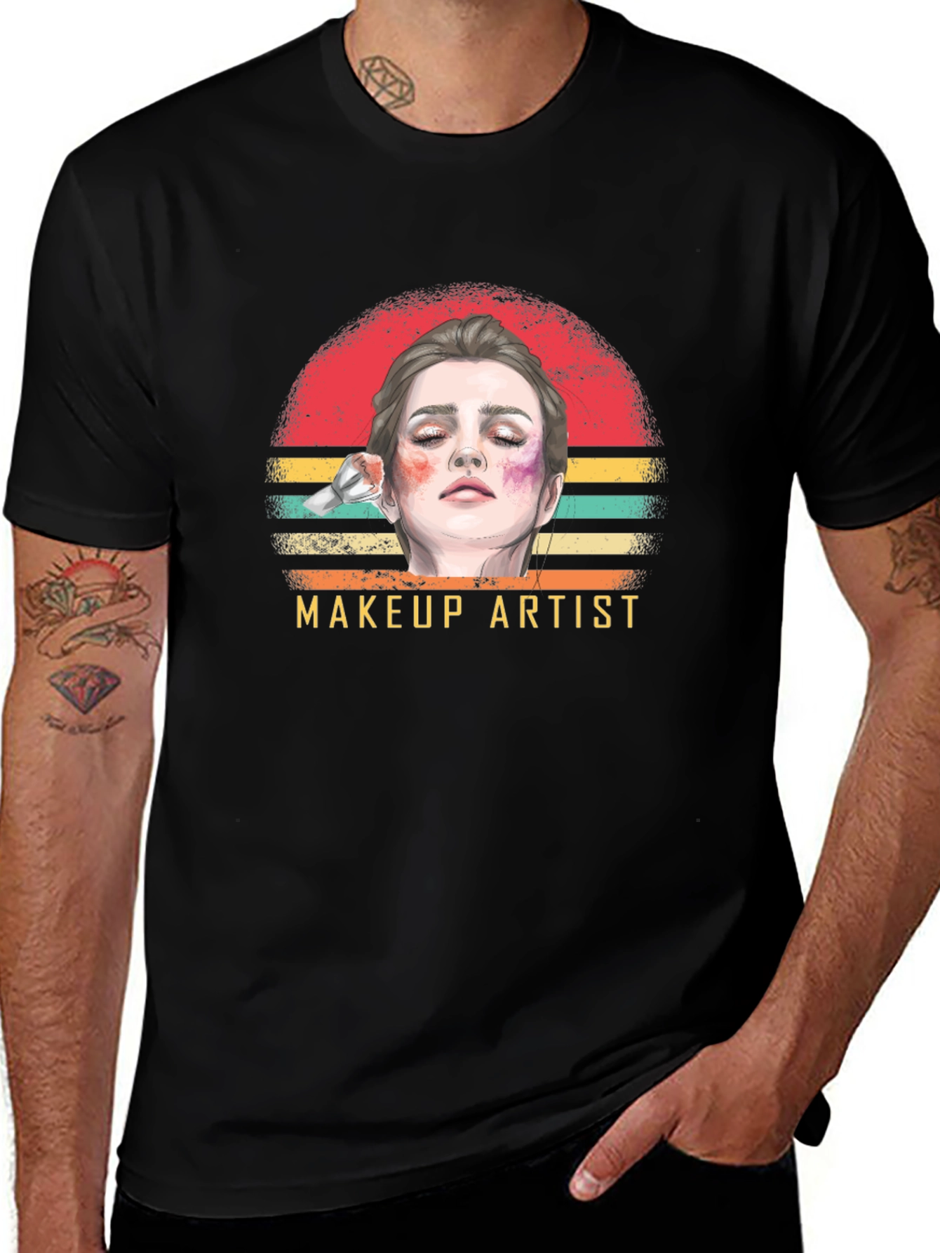 Makeup Artist Graphic T-Shirt - Retro Style