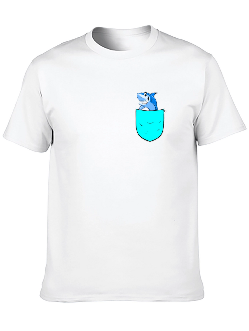 Shark Pocket Graphic T-Shirt - Black Cotton Blend