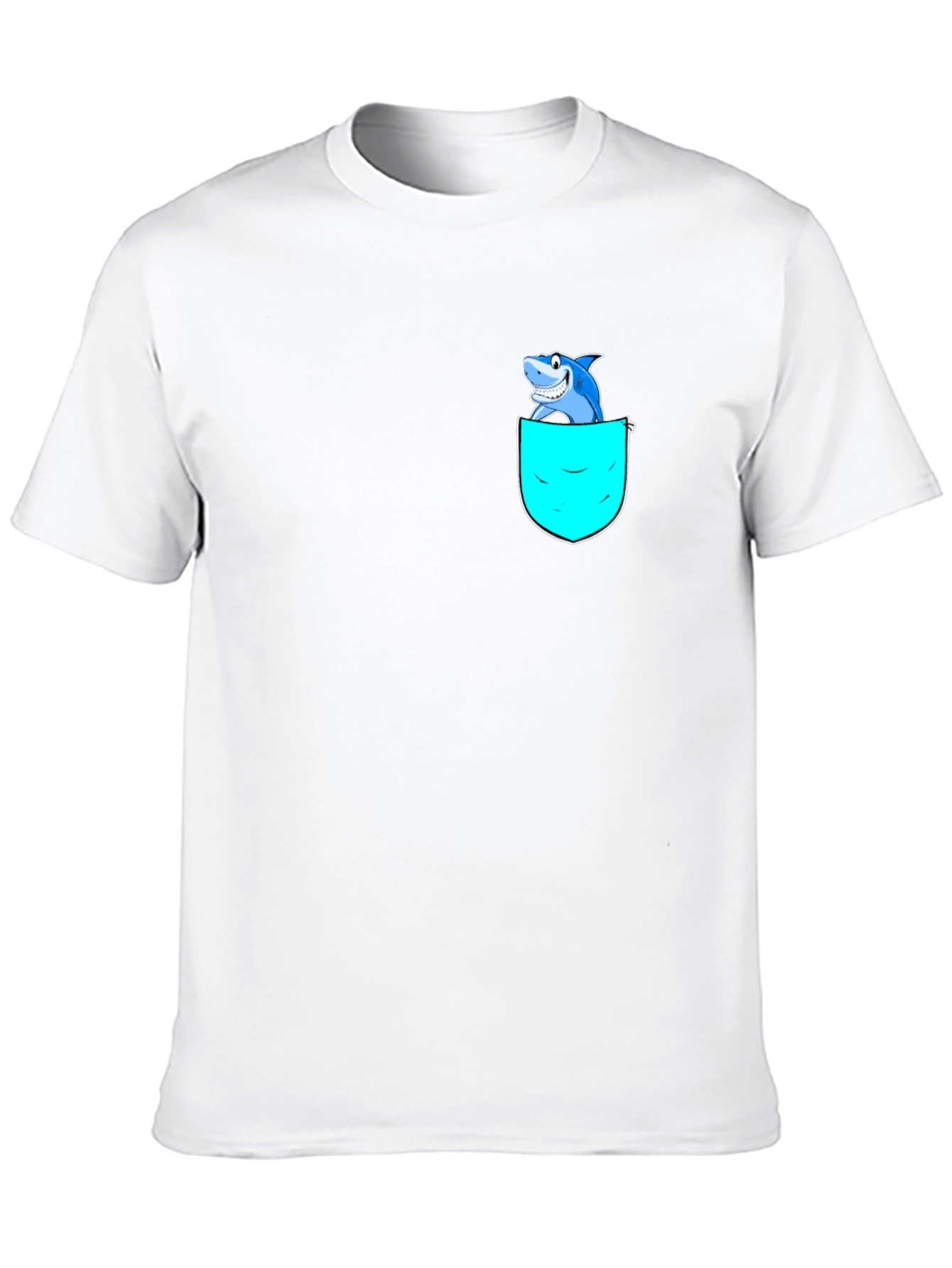 Shark Pocket Graphic T-Shirt - Black Cotton Blend