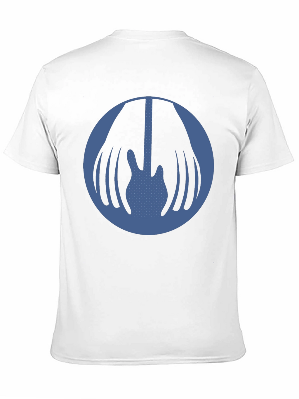 Blue Guitar Circle Graphic Black T-Shirt