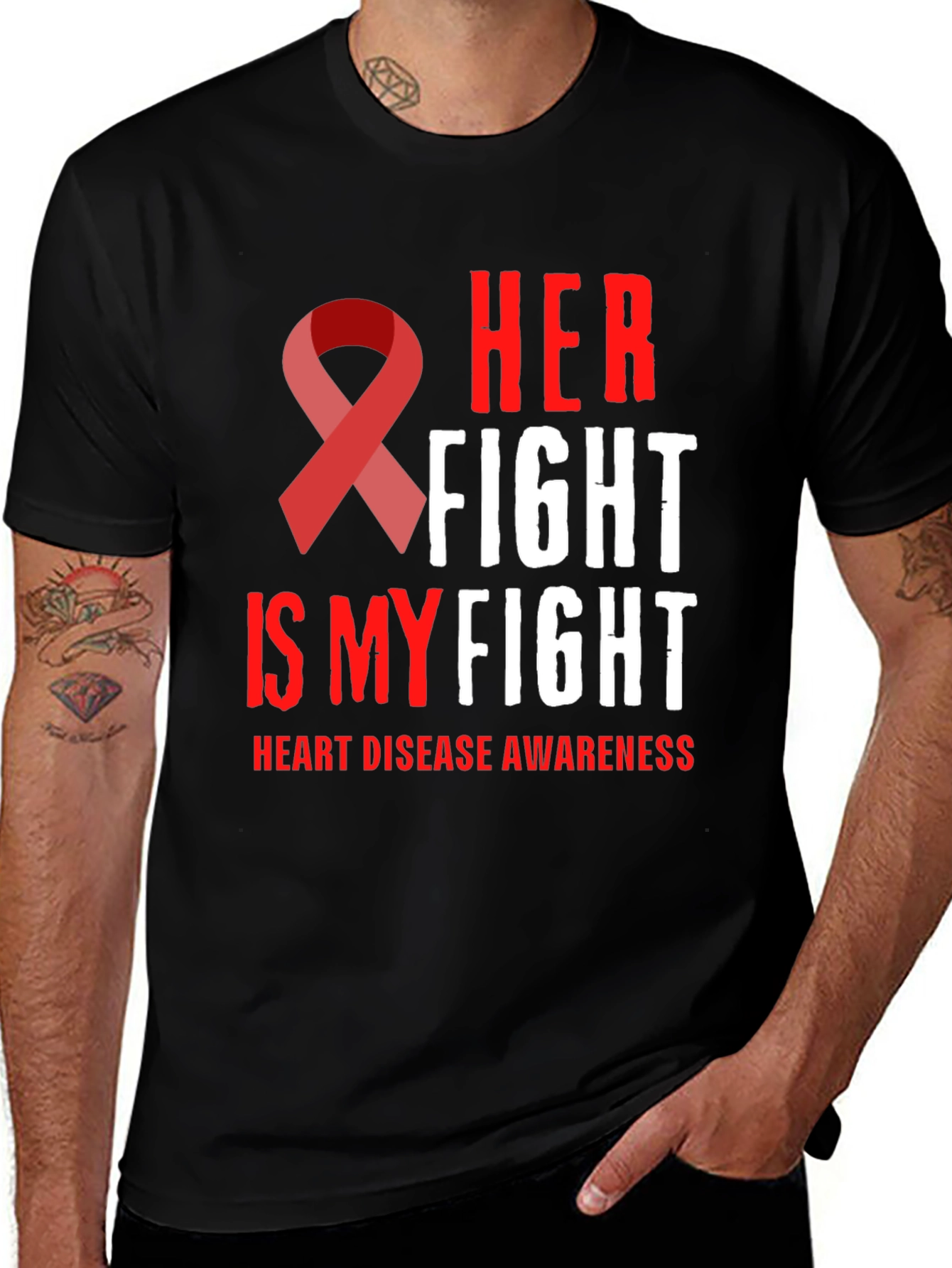 Her Fight Is My Fight Heart Disease Awareness T-Shirt