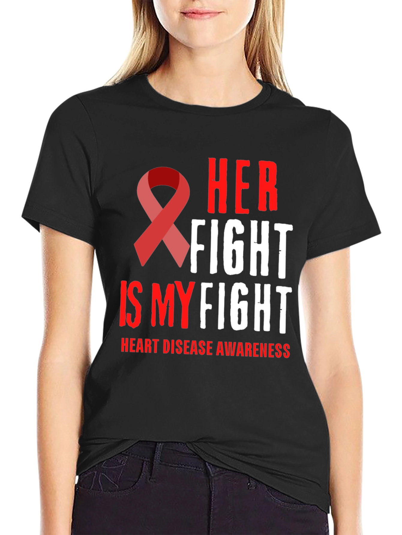 Her Fight Is My Fight Heart Disease Awareness T-Shirt