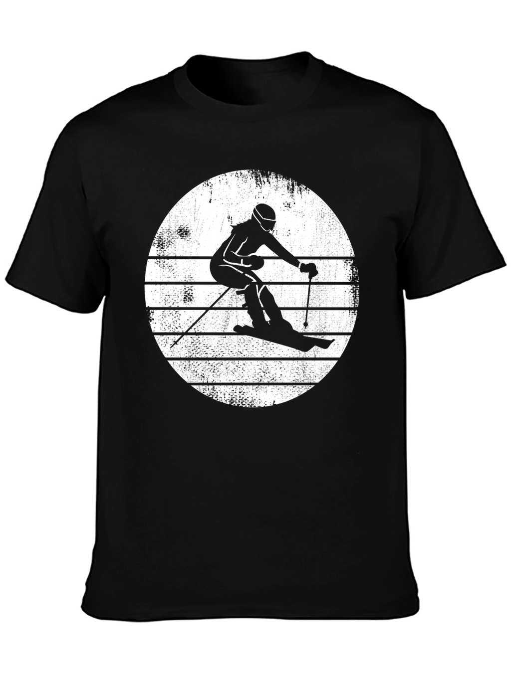 Skiing Silhouette T-Shirt - Black Graphic Tee
