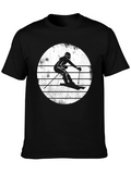 Skiing Silhouette T-Shirt - Black Graphic Tee