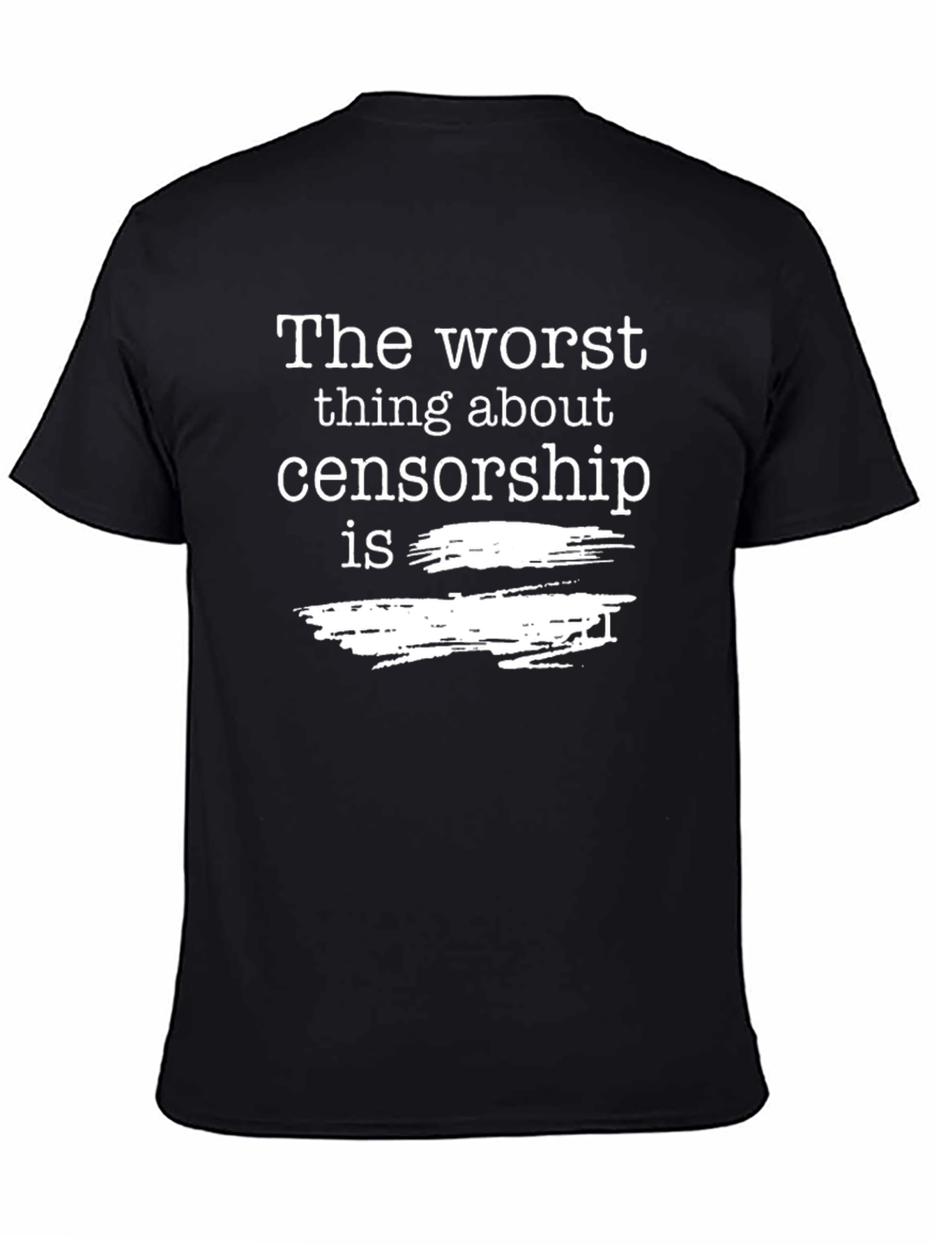 Censorship Humor Graphic Tee - Black