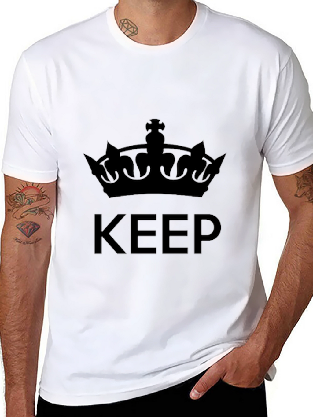 Keep Calm Crown Graphic Tee - Black