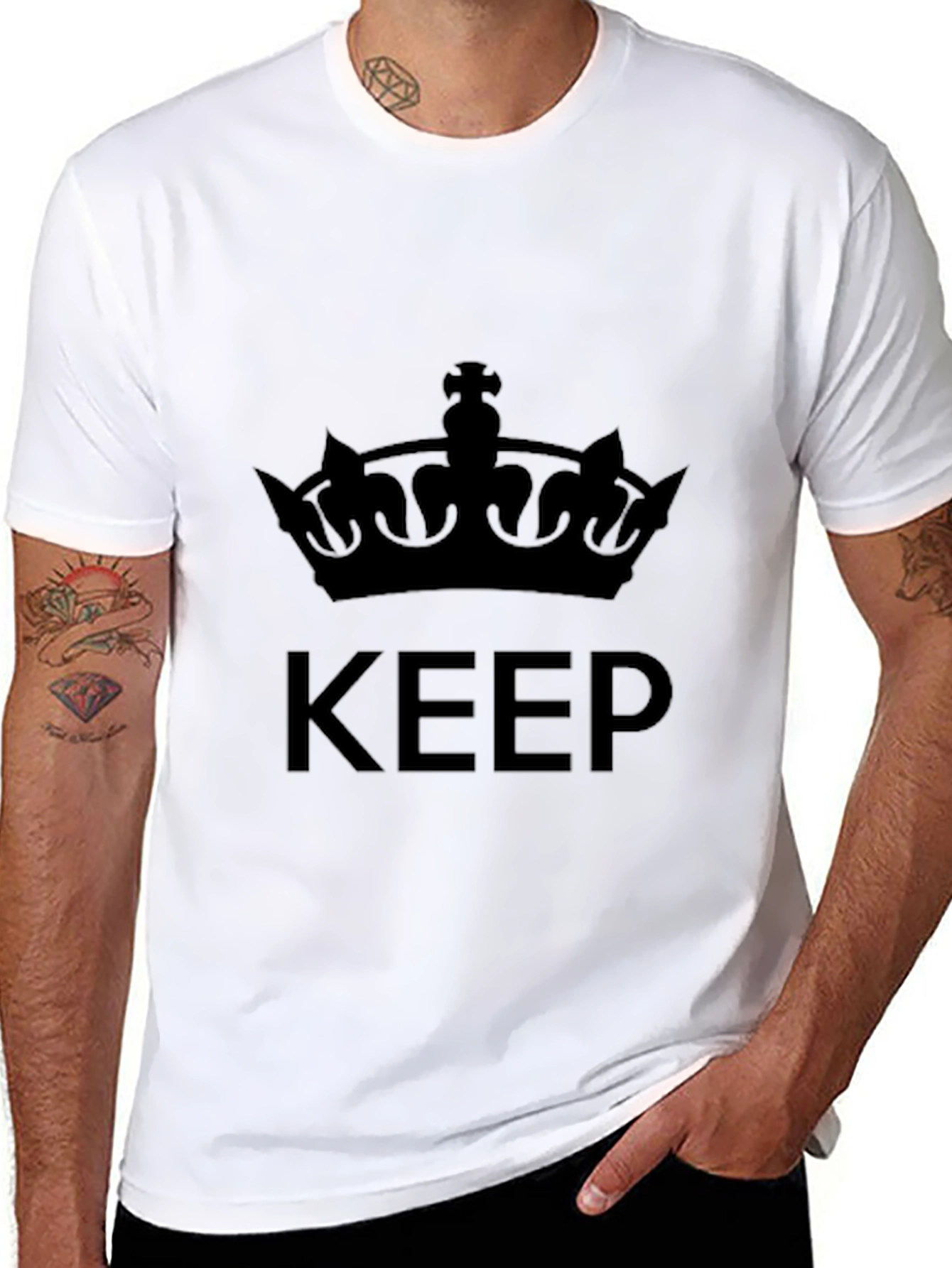 Keep Calm Crown Graphic Tee - Black