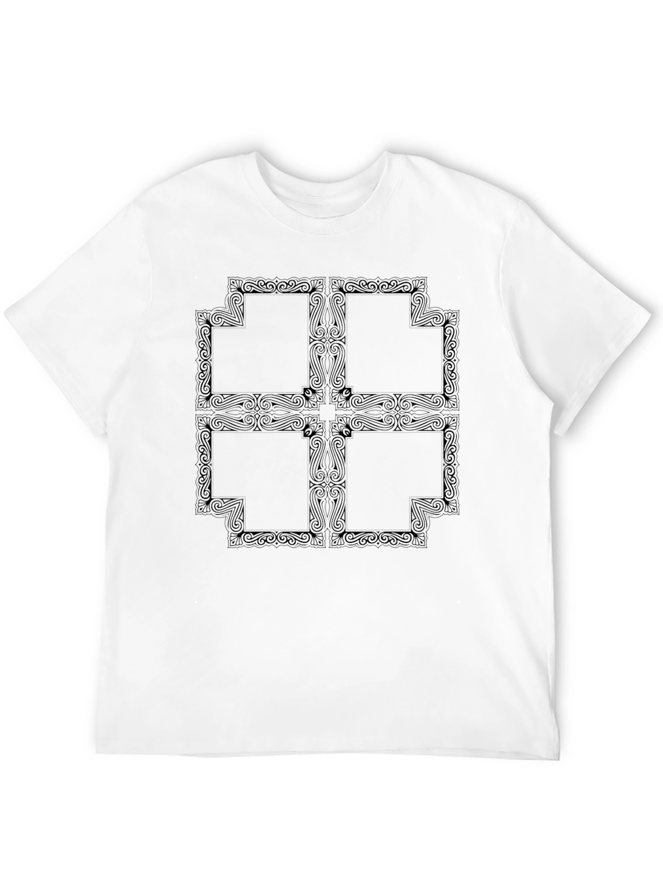 Abstract Geometric Pattern Black T-Shirt
