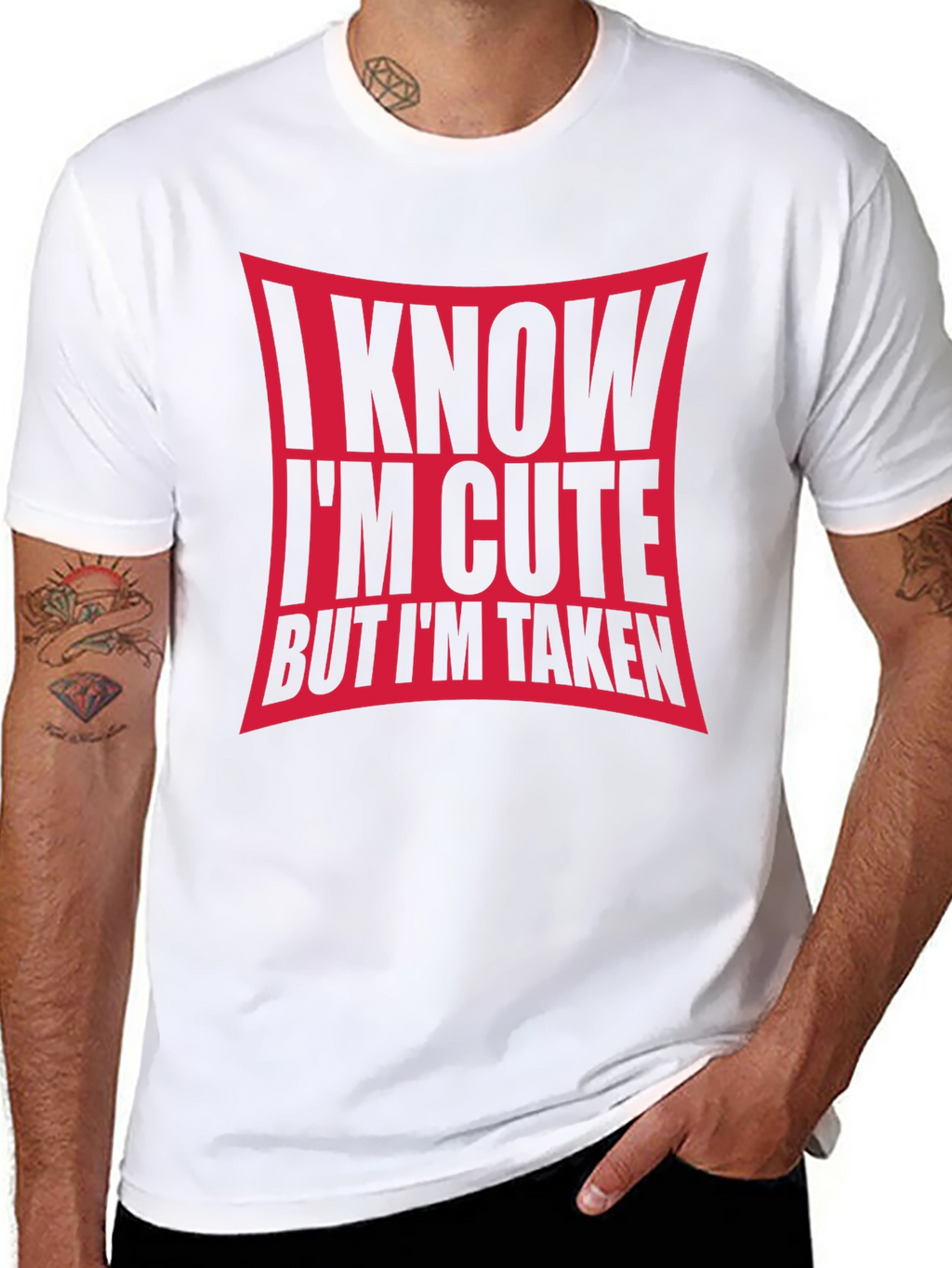 I Know Im Cute But Im Taken Black T-Shirt