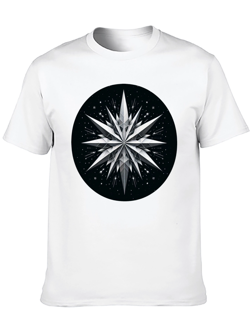 Abstract Star Graphic Black T-Shirt