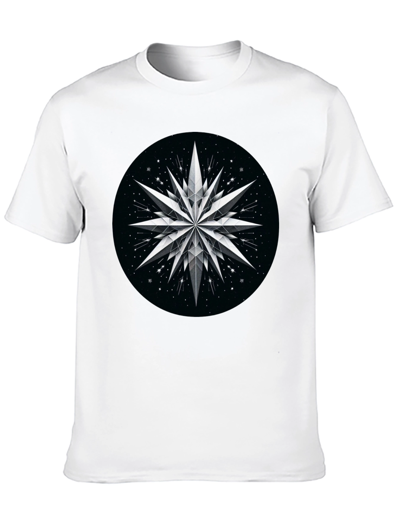 Abstract Star Graphic Black T-Shirt