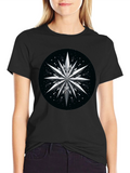 Abstract Star Graphic Black T-Shirt
