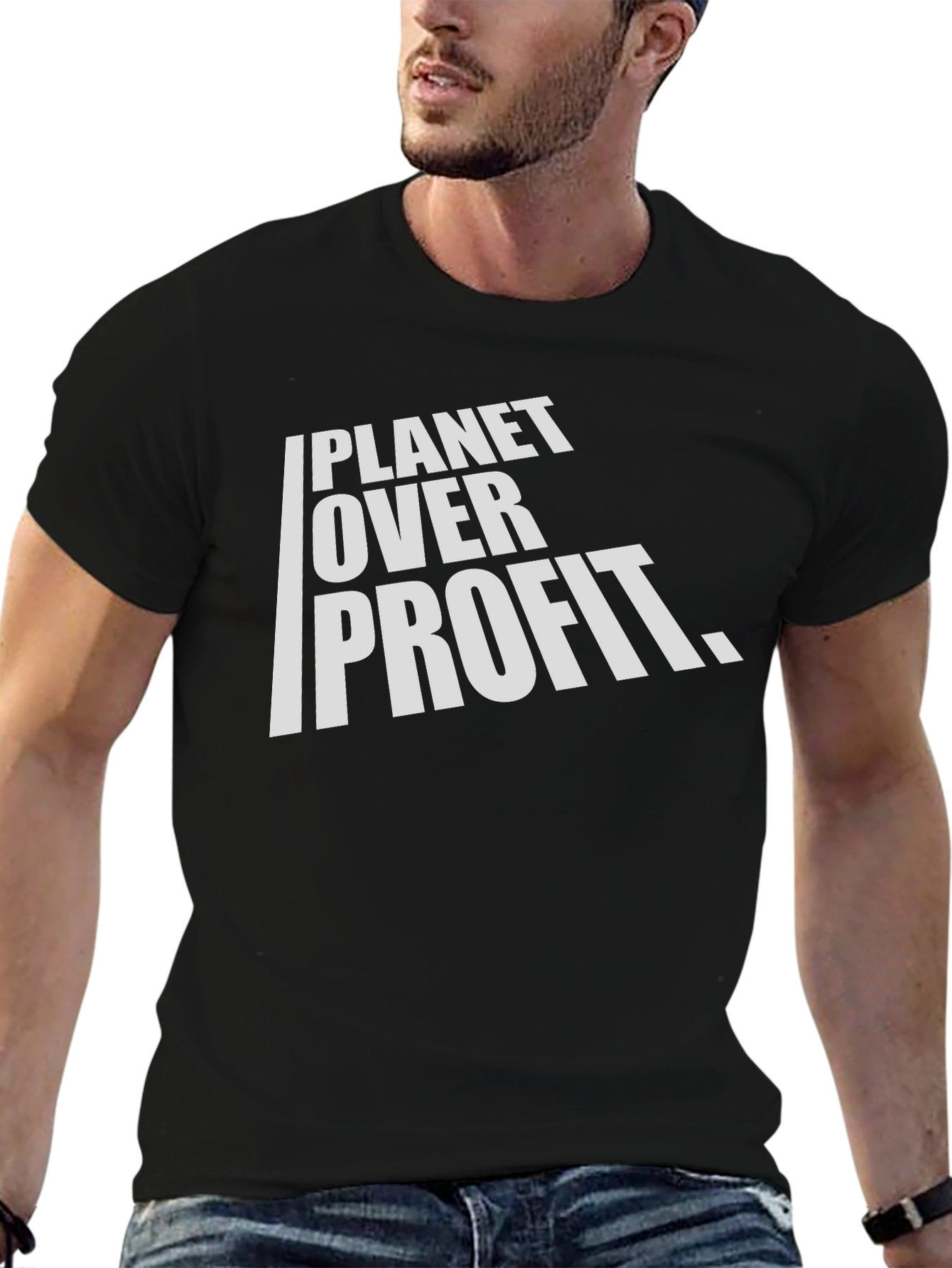 Planet Over Profit Graphic T-Shirt - Black