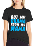Drama Mama Graphic Tee - Black Cotton Blend T-Shirt