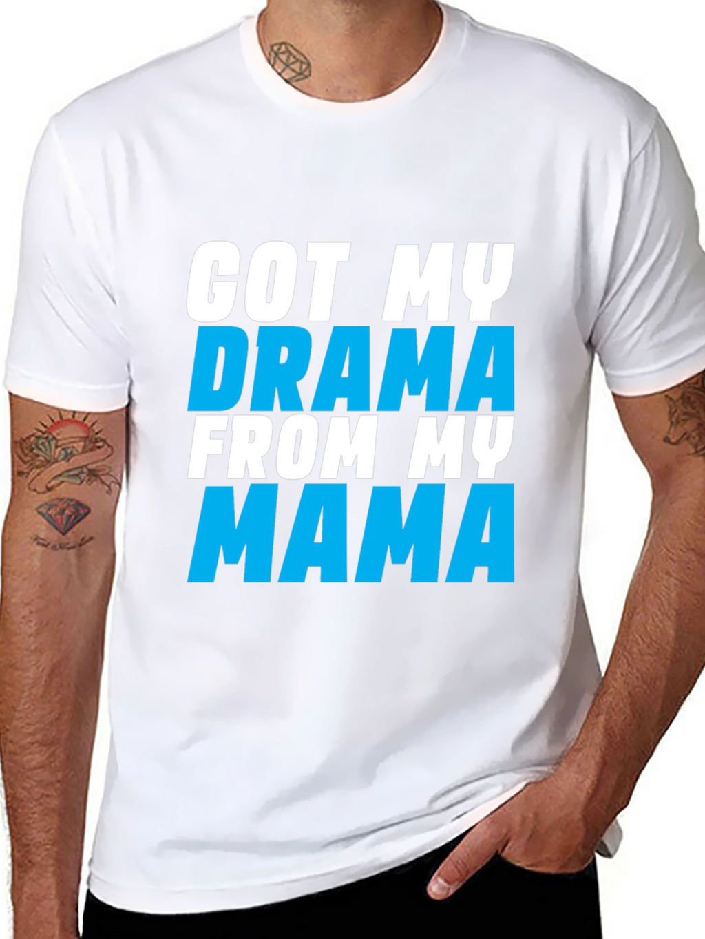 Drama Mama Graphic Tee - Black Cotton Blend T-Shirt