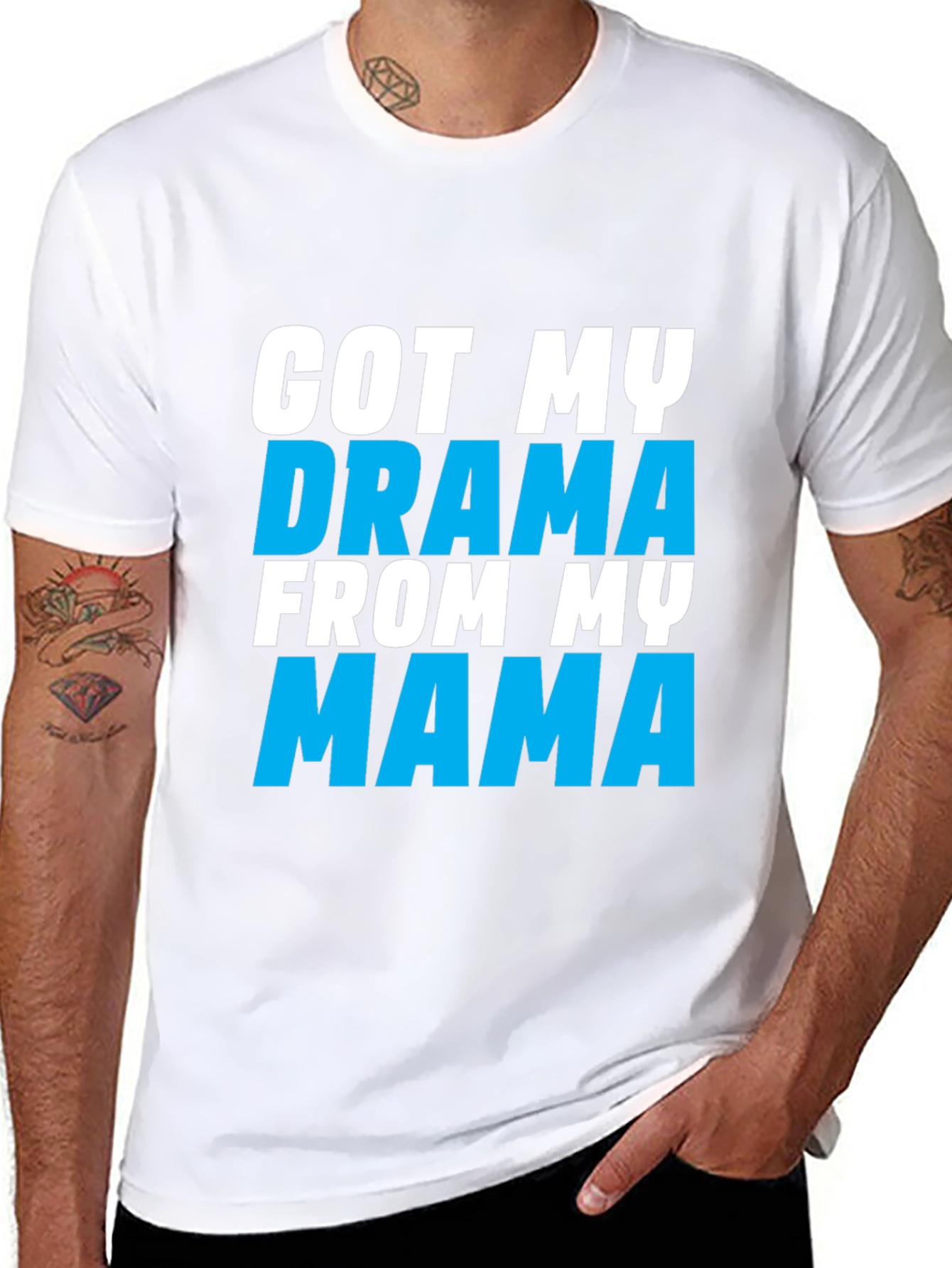 Drama Mama Graphic Tee - Black Cotton Blend T-Shirt