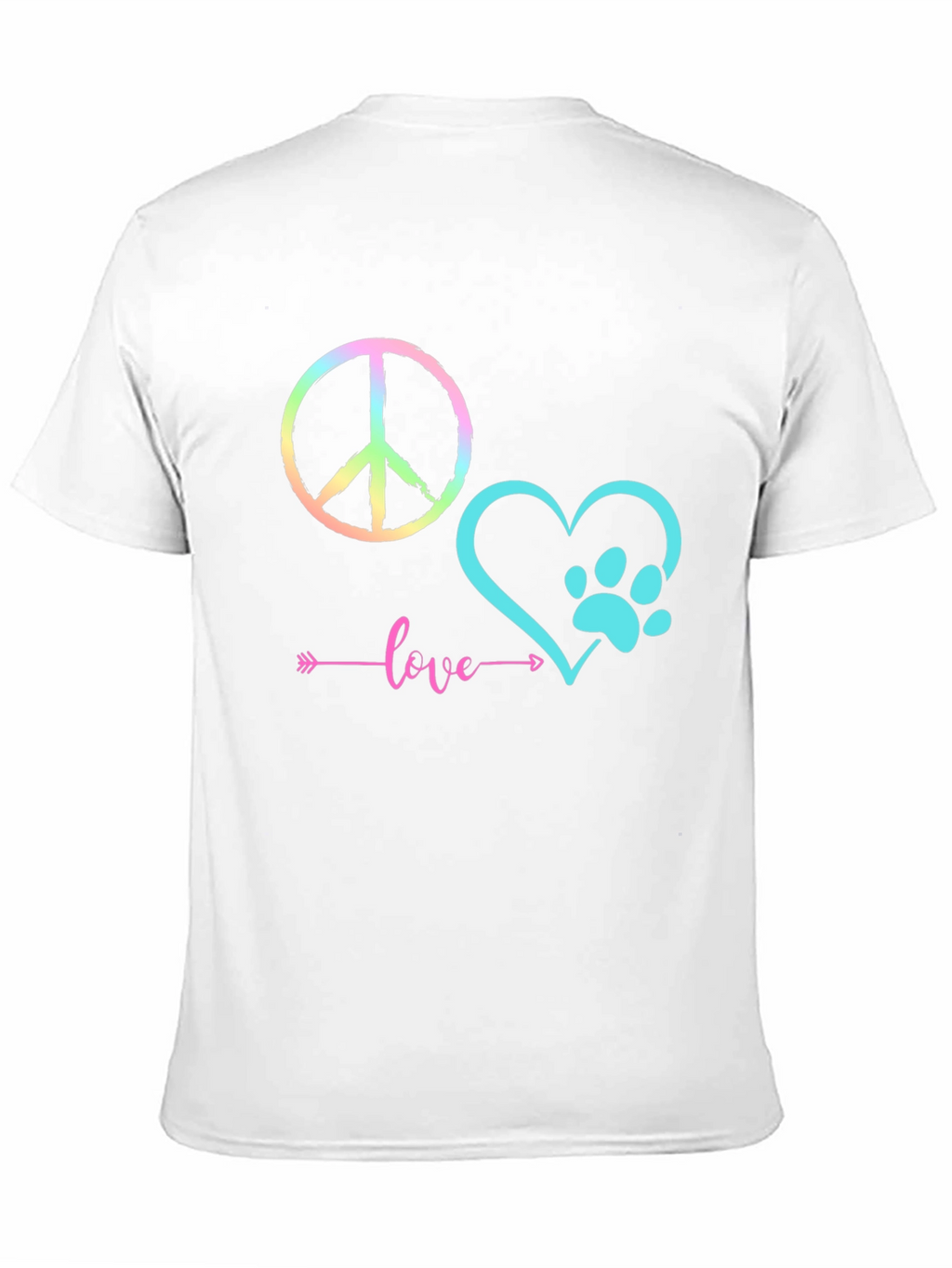 Peace Love Paw Print Graphic T-Shirt