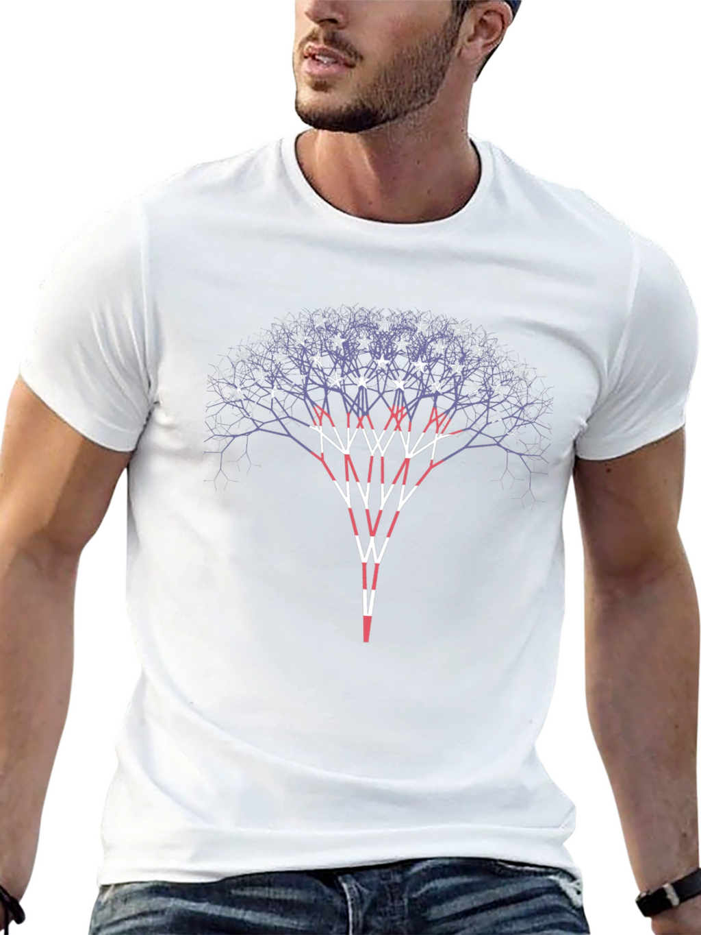 Fractal Tree Graphic Tee - Stylish Black T-Shirt