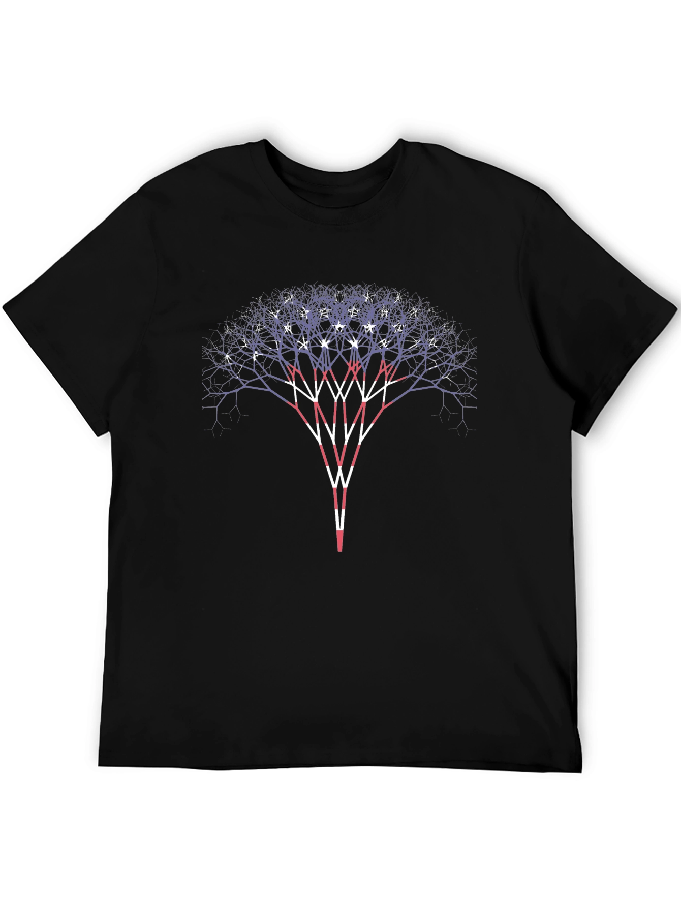 Fractal Tree Graphic Tee - Stylish Black T-Shirt